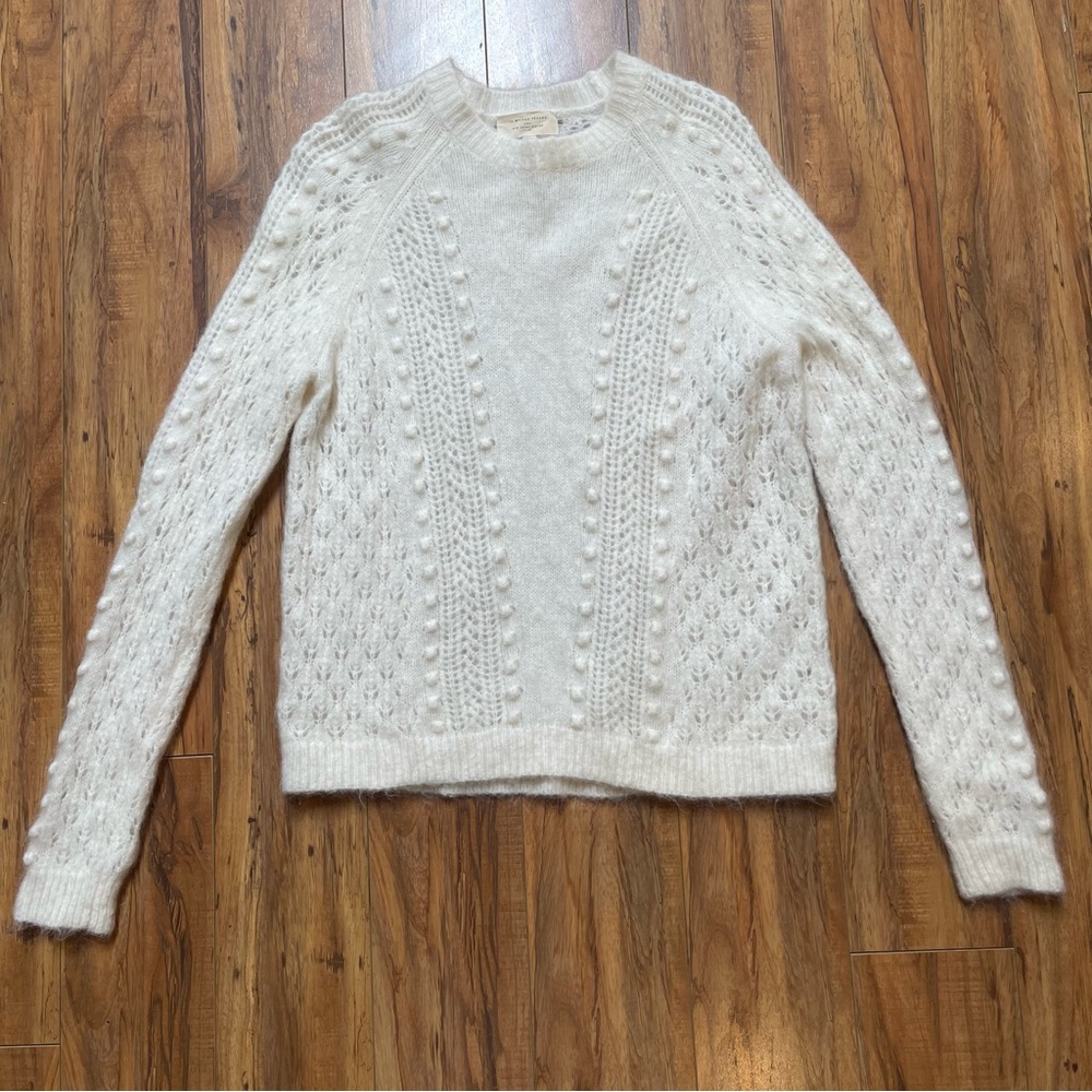 Sezane Come Jumper Mohair Wool Knit Pullover Sweater in Ecru Size S - Picture 3 of 16